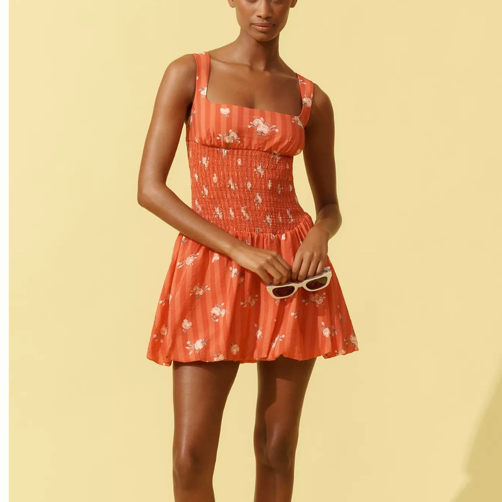 Anthropologie Smocked Mini Dress